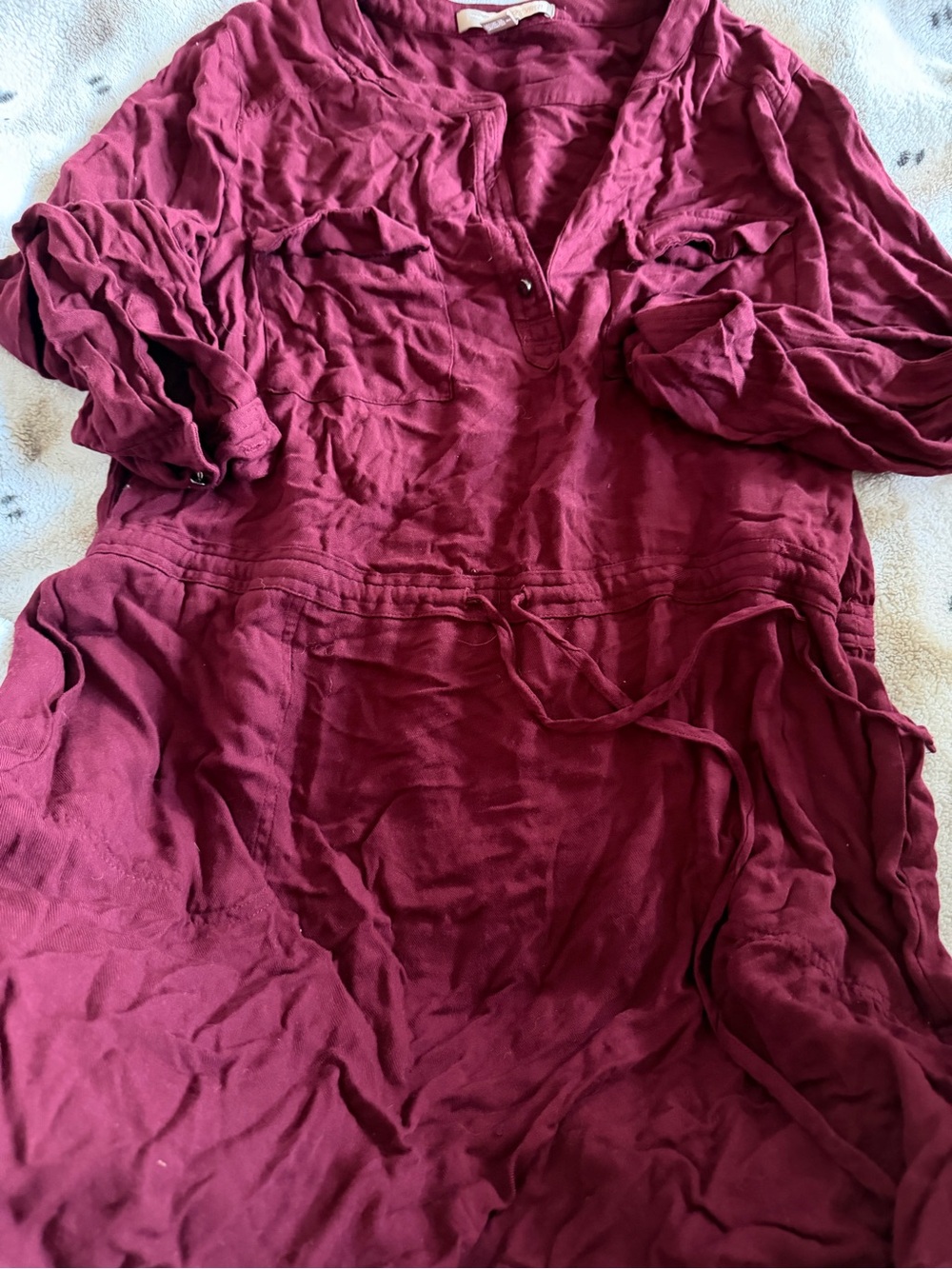 Forever 21 Burgundy Henley Tunic Dress